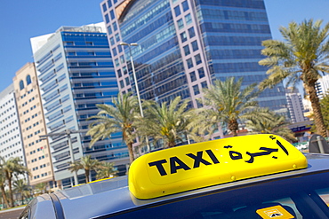 Madinat Zayed Shopping and Gold Centre and taxi, Abu Dhabi, United Arab Emirates, Middle East