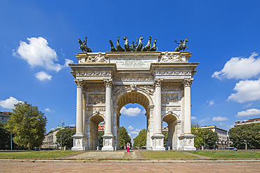View of Arco della Pace (Arch of Peace), Milan, Lombardy, Italy, Europe