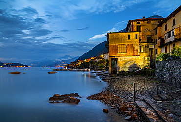 View of Lake Como from Lezzeno at dusk, Province of Como, Lake Como, Lombardy, Italian Lakes, Italy, Europe