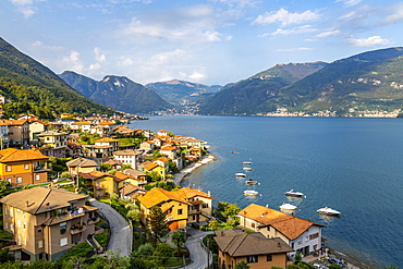 View of Lake Como village of Lezzeno, Province of Como, Lake Como, Lombardy, Italian Lakes, Italy, Europe