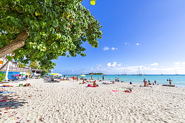 View of Phare Du Gosier from La Datcha Beach, Pointe-a-Pitre, Guadeloupe, French Antilles, West Indies, Caribbean, Central America