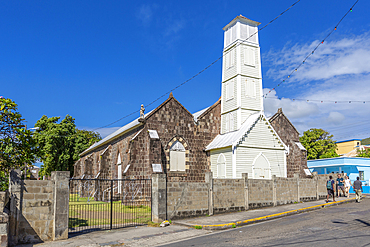 View of Wesley Methodist Church, Basseterre, St. Kitts and Nevis, West Indies, Caribbean, Central America