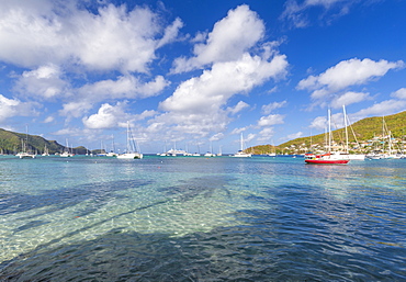 Boats in Port Elizabeth, Admiralty Bay, Bequia, The Grenadines, St. Vincent and the Grenadines, Windward Islands, West Indies, Caribbean, Central America