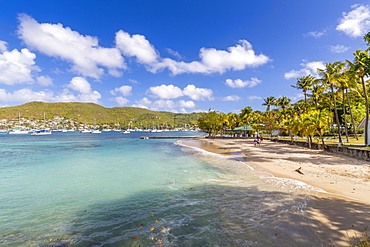 The beach at Port Elizabeth, Admiralty Bay, Bequia, The Grenadines, St. Vincent and the Grenadines, Windward Islands, West Indies, Caribbean, Central America