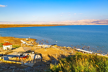 View of Dead Sea at Kalia Beach, Israel, Middle East