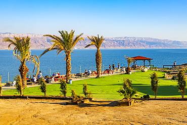 View of Dead Sea at Kalia Beach, Israel, Middle East