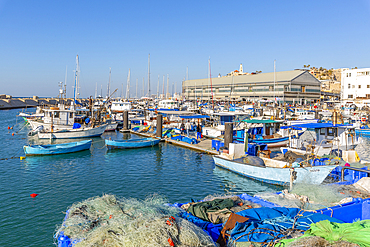 View of boats in the harbour, Jaffa Old Town, Tel Aviv, Israel, Middle East