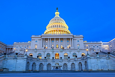 View of the United States Capitol Building at dusk, Washington D.C., United States of America, North America