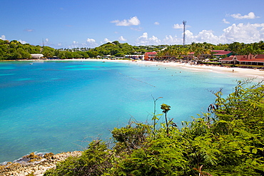 View of Long Bay and beach, Long Bay, Antigua, Leeward Islands, West Indies, Caribbean, Central America