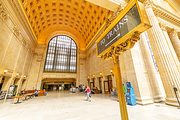 View of the interior of Union Station, Chicago, Illinois, United States of America, North America