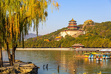 View of Kunming Lake and The Summer Palace, UNESCO World Heritage Site, Beijing, People's Republic of China, Asia