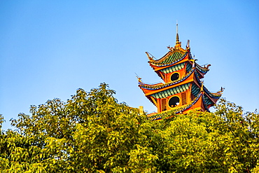 View of Shi Baozhai Pagoda on Yangtze River near Wanzhou, Chongqing, People's Republic of China, Asia