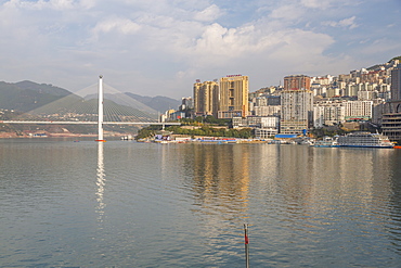 View of Badong Changjiang Bridge on the Yangtze River, Enshi City, Badong County, People's Republic of China, Asia