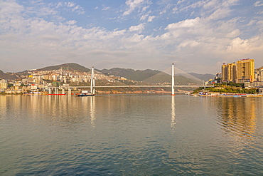 View of Badong Changjiang Bridge on the Yangtze River, Enshi City, Badong County, People's Republic of China, Asia