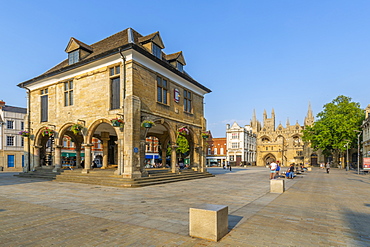 View of Guild Hall in the Town Square, Peterborough, Northamptonshire, England, United Kingdom, Europe