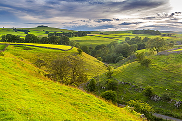 View of landscape near Whetton, Tideswell, Peak District National Park, Derbyshire, England, United Kingdom, Europe