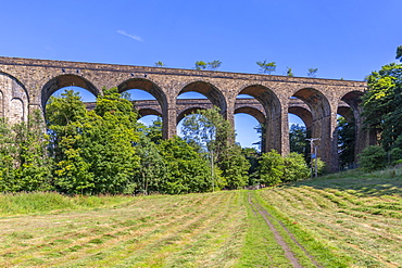 View of twin railway viaduct at Chapel Milton, Derbyshire, England, United Kingdom, Europe