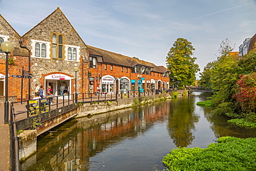 View of The Maltings and River Avon, Salisbury, Wiltshire, England, United Kingdom, Europe