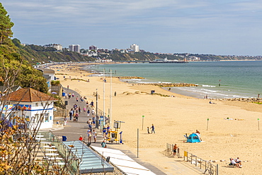 View of Banksome Beach in Banksome, Bournemouth, Dorset, England, United Kingdom, Europe