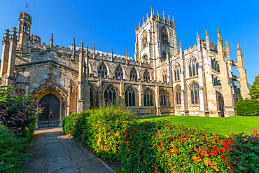 View of St. Marys Church on a sunny day, Beverley, North Humberside, East Yorkshire, England, United Kingdom, Europe