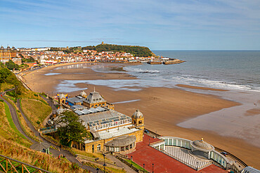 View of South Bay and Scarborough Spa, Scarborough, North Yorkshire, Yorkshire, England, United Kingdom, Europe