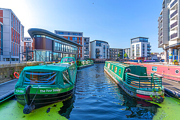 View of Edinburgh Quay and the Lochrin Basin, Edinburgh, Lothian, Scotland, United Kingdom, Europe