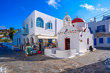 View of Agia Anna Church, Mykonos Town, Mykonos, Cyclades Islands, Greek Islands, Aegean Sea, Greece, Europe