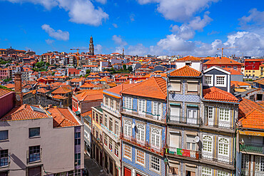 View of colourful buildings and rooftops of the Ribeira district, UNESCO World Heritage Site, Porto, Norte, Portugal, Europe