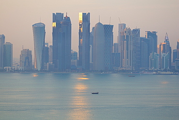 West Bay Central Financial District from East Bay District, Doha, Qatar, Middle East