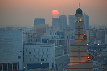 Kassem Darwish Fakhroo Islamic Cultural Centre at sunset, Doha, Qatar, Middle East