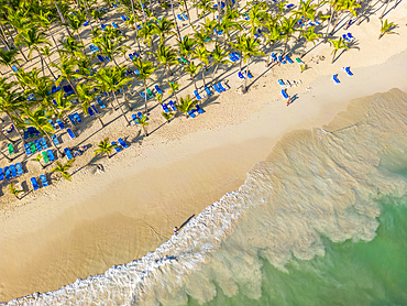 Aerial view of Bavaro Beach, Punta Cana, Dominican Republic, West Indies, Caribbean, Central America