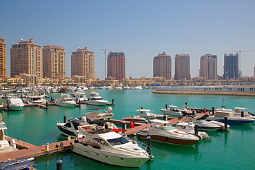 Harbour and architecture, The Pearl, Doha, Qatar, Middle East