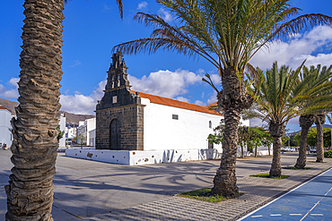 View of Parroquia de Santa Ana Church, Casillas del Angel, Fuerteventura, Canary Islands, Spain, Atlantic, Europe