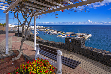 View of Old Town Harbour, Puerto del Carmen, Lanzarote, Las Palmas, Canary Islands, Spain, Atlantic, Europe