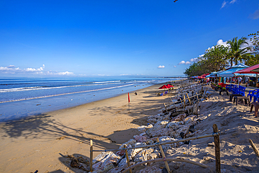 View of sunny morning on Kuta Beach, Kuta, Bali, Indonesia, South East Asia, Asia