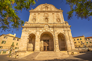 View of Cathedral di San Nicola (Duomo) in Piazza Duomo in Sassari, Sassari, Sardinia, Italy, Mediterranean, Europe