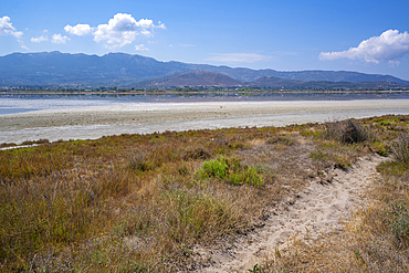 View of Igroviotopos Alikis salt lake and park, Kos, Dodecanese, Greek Islands, Greece, Europe