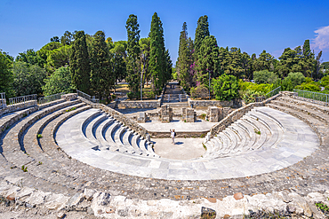 View of Roman Odeon of Kos, Kos Town, Kos, Dodecanese, Greek Islands, Greece, Europe