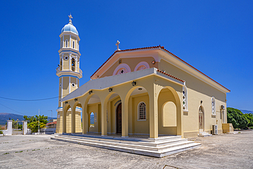 View of typical Greek Orthodox Church near Lakithra, Kefalonia, Ionian Islands, Greek Islands, Greece, Europe