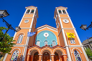 View of Greek Orthodox Church, Lixouri, Kefalonia, Ionian Islands, Greek Islands, Greece, Europe