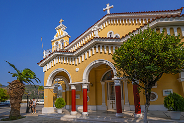 View of Ekklisia Panagia church in Argostoli, capital of Cephalonia, Argostolion, Kefalonia, Ionian Islands, Greek Islands, Greece, Europe