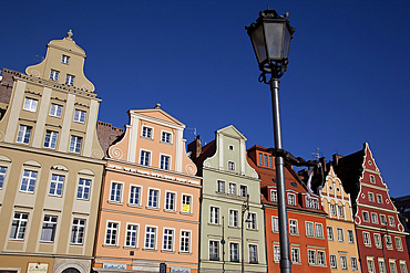 Colourful architecture, Market Square, Old Town, Wroclaw, Silesia, Poland, Europe