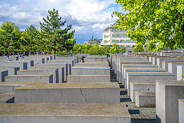 View of Memorial to the Murdered Jews of Europe, Berlin, Germany, Europe