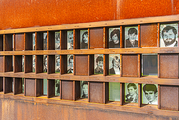 View of victims of the wall at the Berlin Wall Memorial, Memorial Park, Bernauer Strasse, Berlin, Germany, Europe