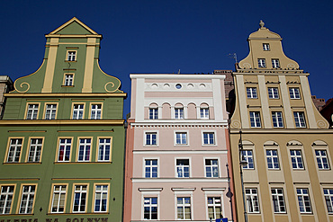 Colourful architecture, Market Square, Old Town, Wroclaw, Silesia, Poland, Europe