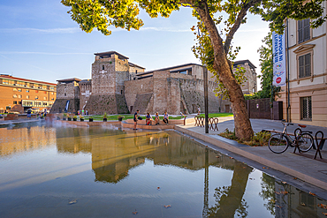 View of Rocca Malatestiana from Piazza Malatesta, Rimini, Emilia-Romagna, Italy, Europe