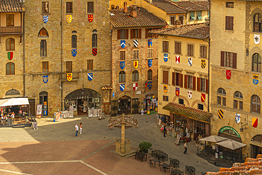 View of Piazza Grande from Palazzo della Fraternita dei Laici, Arezzo, Province of Arezzo, Tuscany, Italy, Europe