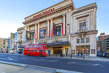 View of Empire Theatre, Liverpool City Centre, Liverpool, Merseyside, England, United Kingdom, Europe