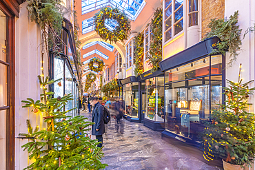 View of Burlington Arcade at Christmas in Piccadilly, Westminster, London, England, United Kingdom, Europe