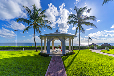 View of wedding pergola near Puerto Morelos, Caribbean Coast, Yucatan Peninsula, Riviera Maya, Mexico, North America